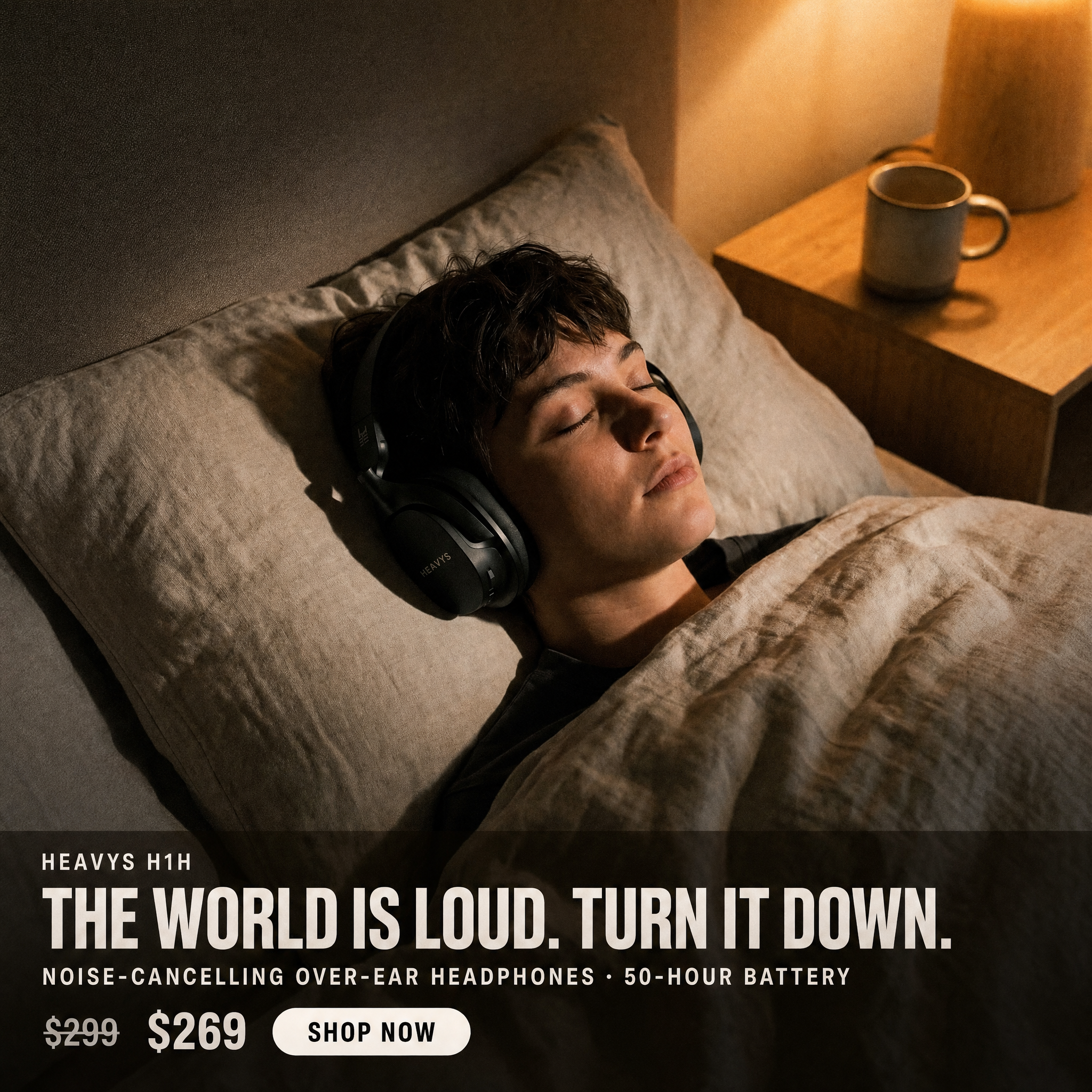 Heavys Facebook ad: Mute the noise. Find your focus.