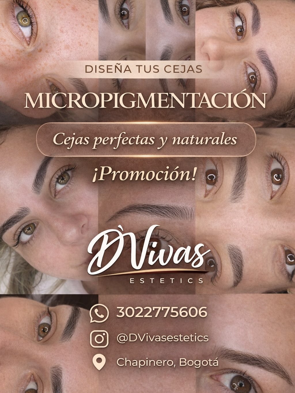 D'Vivas Estetics Facebook ad: Realza tu belleza natural con cejas y labios…