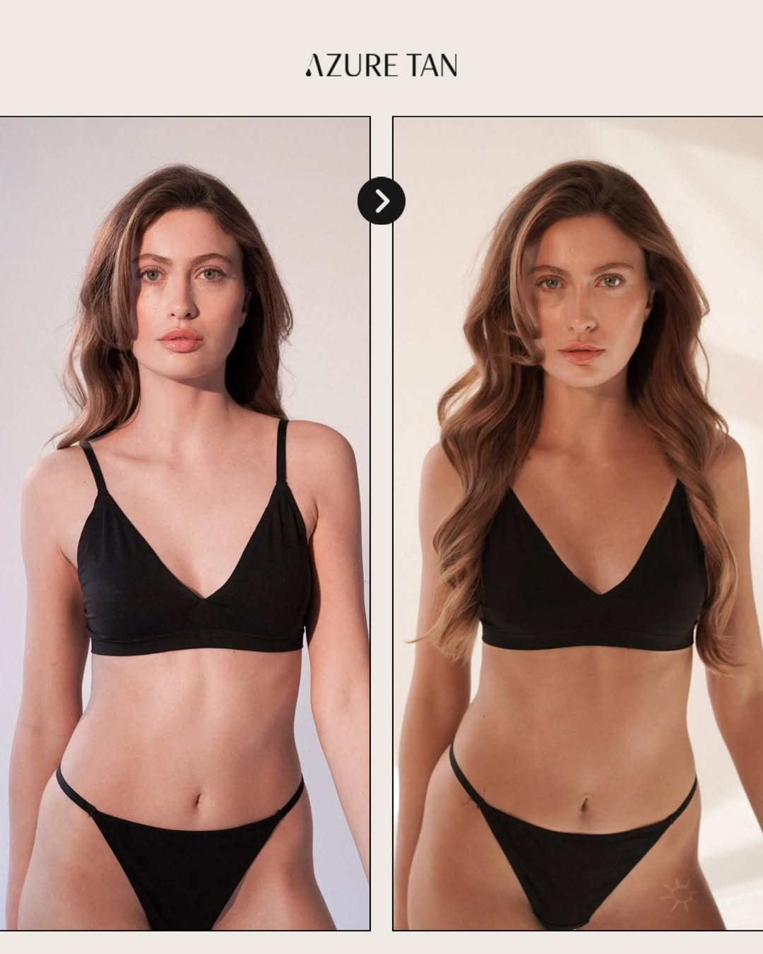 Azure Tan ZA Facebook ad: No Streaks, No Orange, Just Glow