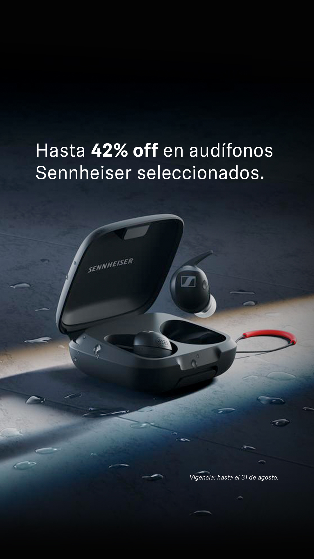 Sennheiser Facebook ad: Sonido inigualable con hasta 42% de descuento