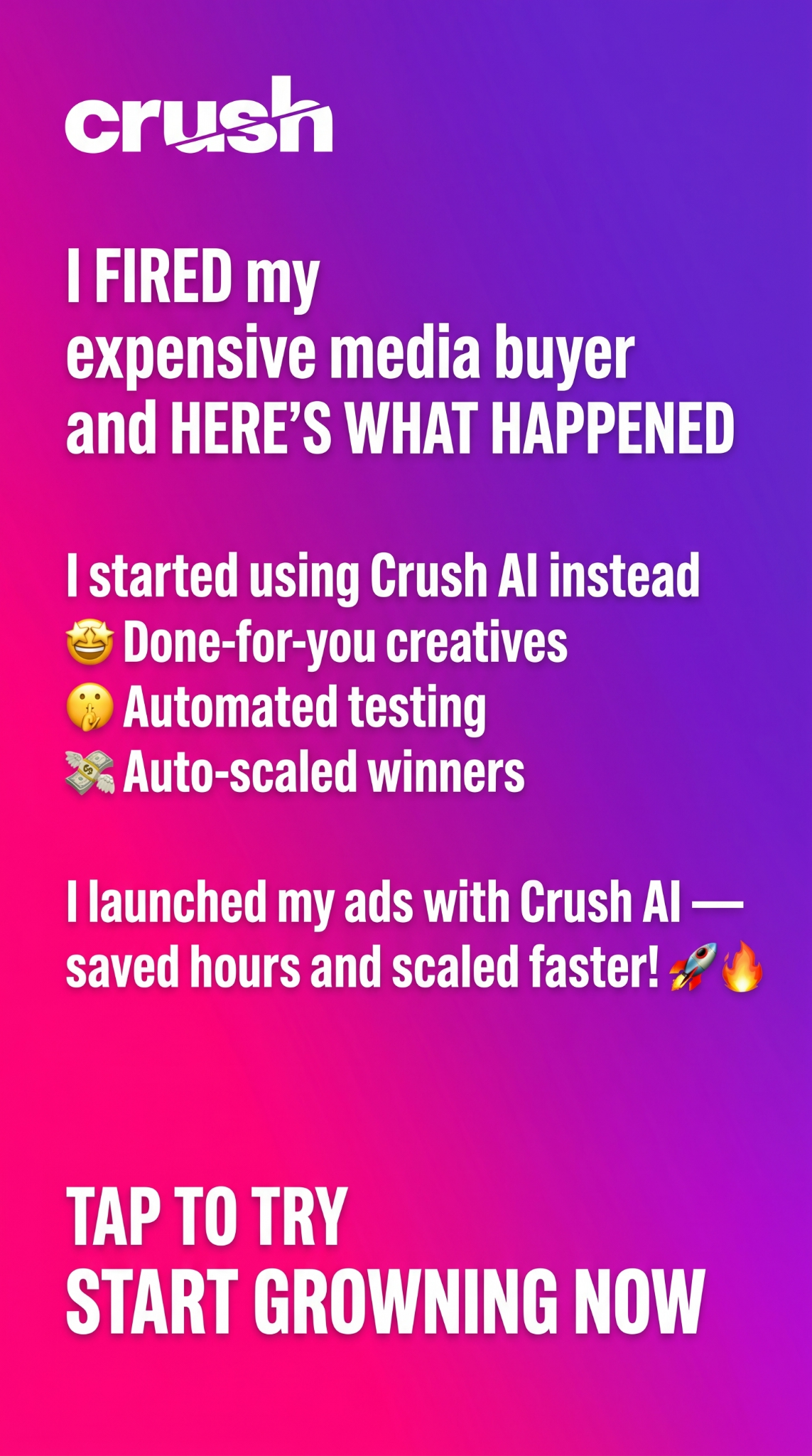 trycrush.ai Facebook ad
