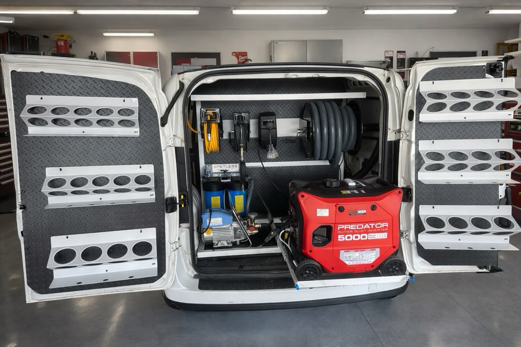 Crossfire Fabrication Facebook ad: Turn Your Van Into a Money-Making Detailing Setup