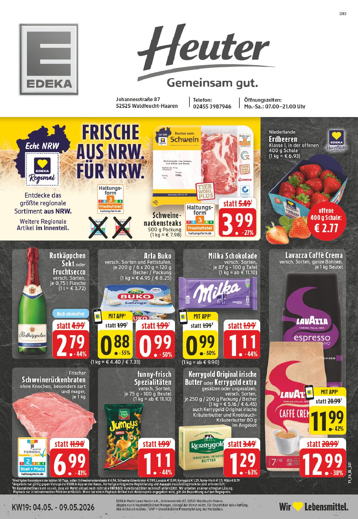 Edeka Heuter Facebook ad: Unsere Angebote vom 04.05.