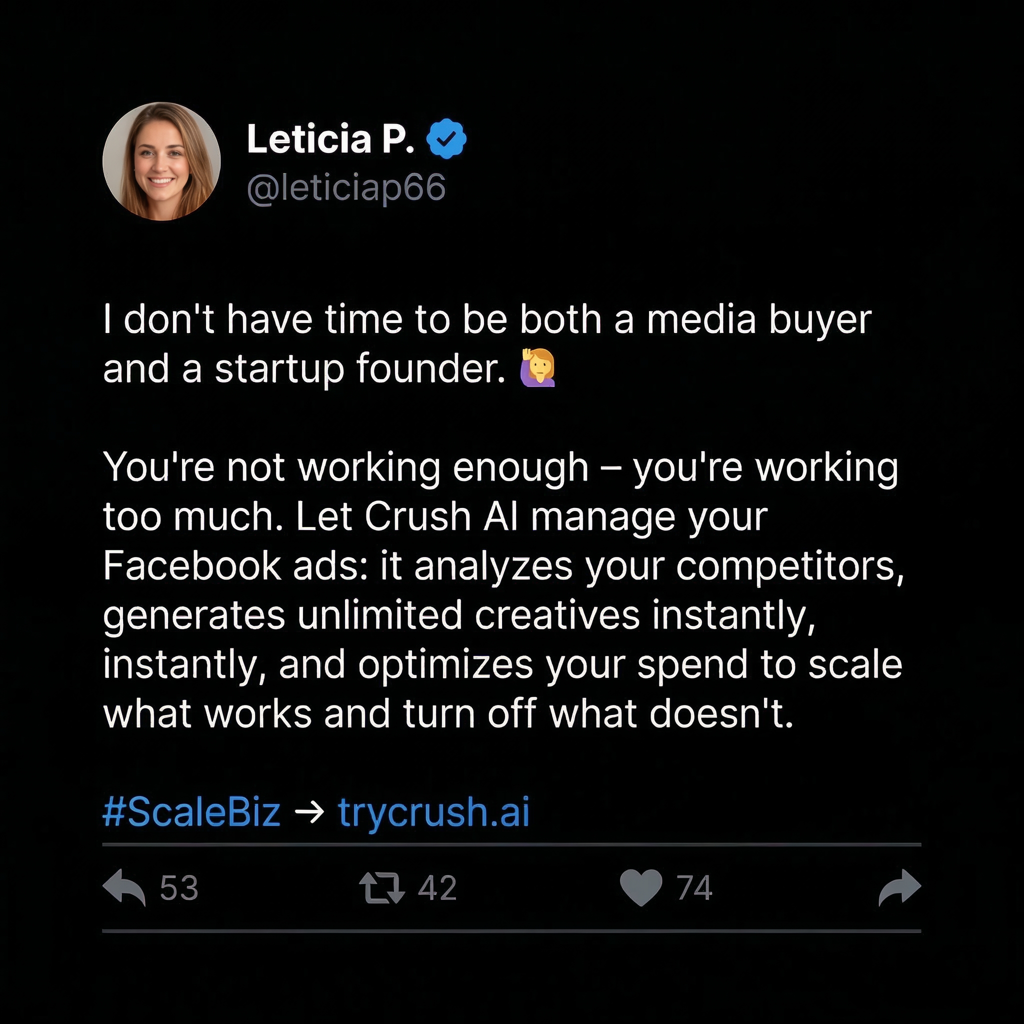 trycrush.ai Facebook ad