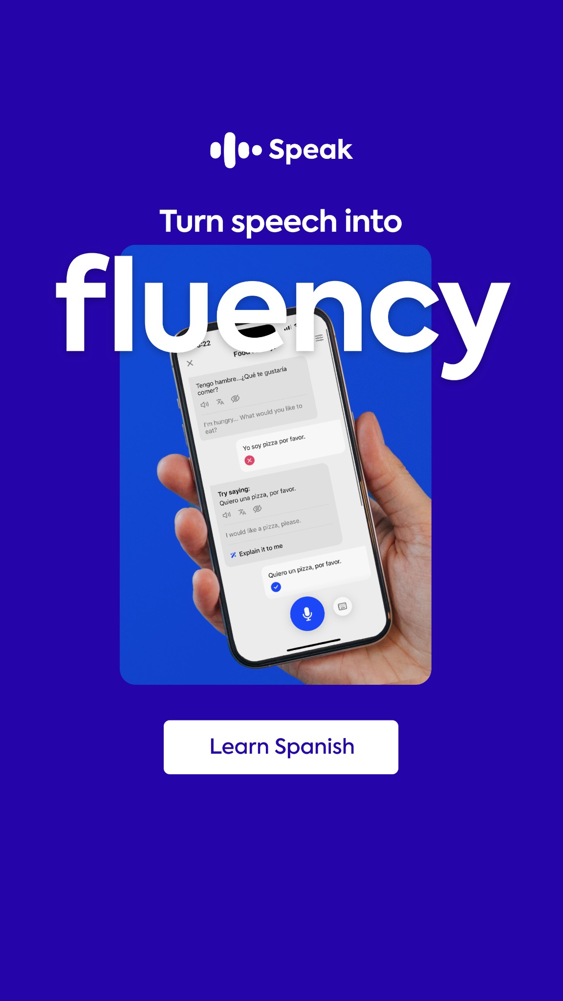 Speak Facebook ad