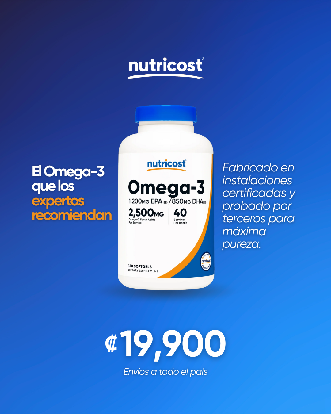 Nutricost Costa Rica Facebook ad from Dec 17, 2025