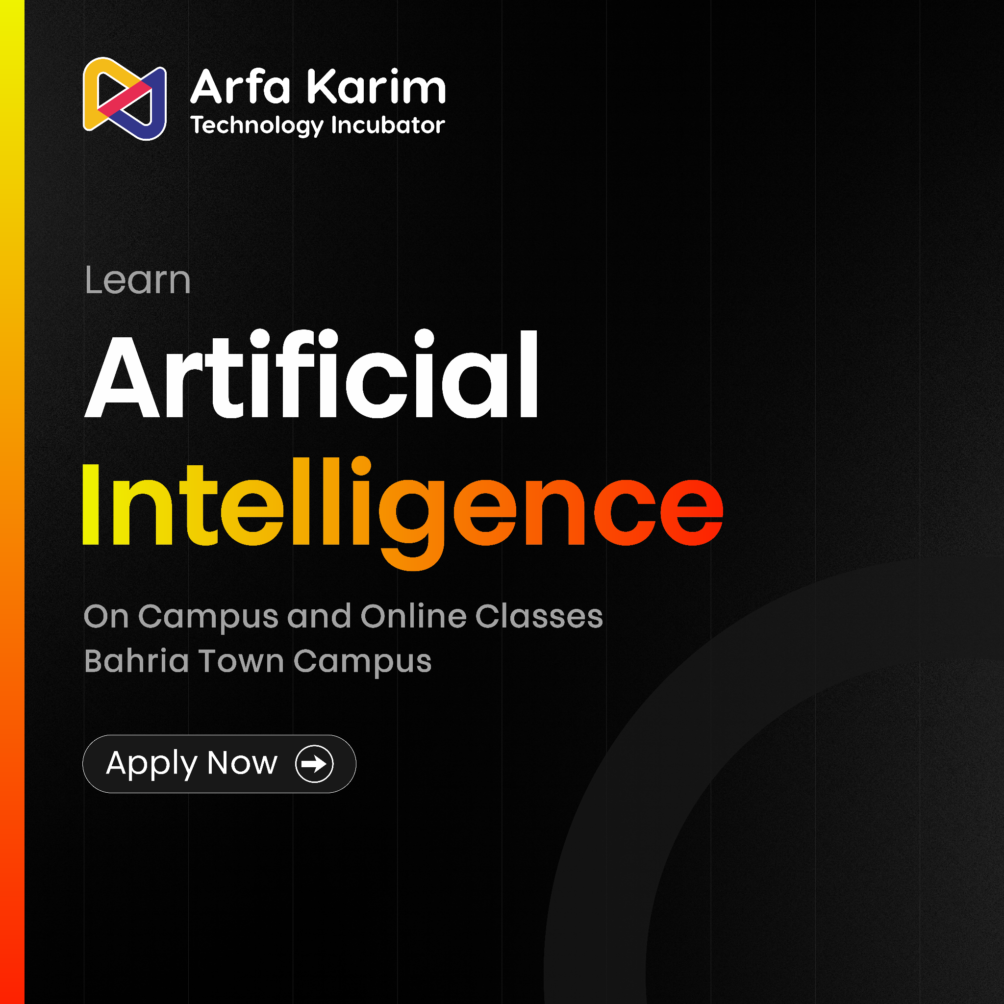 Arfa Karim Technology Incubator Facebook ad