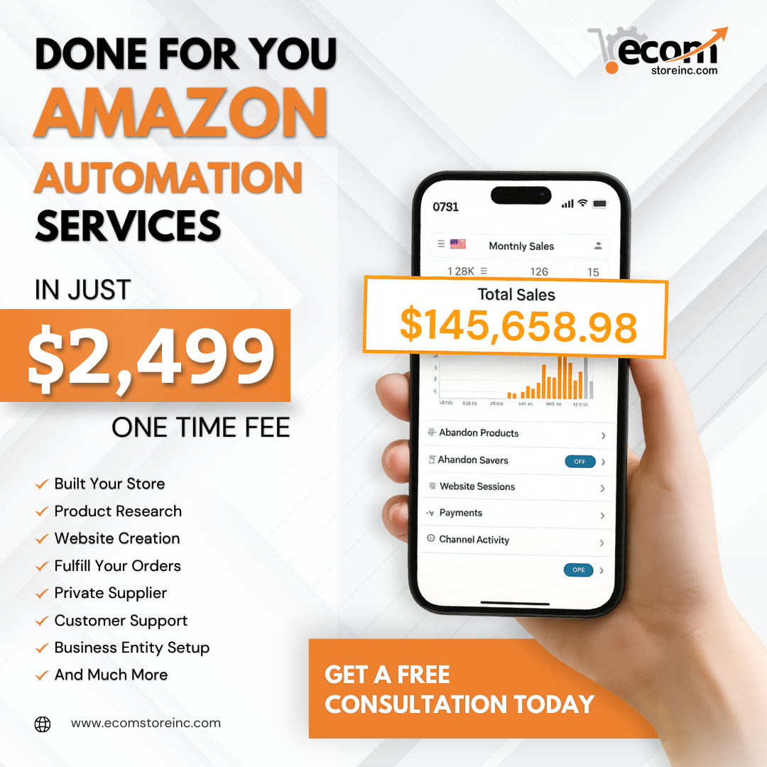 Ecom Store INC Facebook ad: Done For You Amazon Store Automation