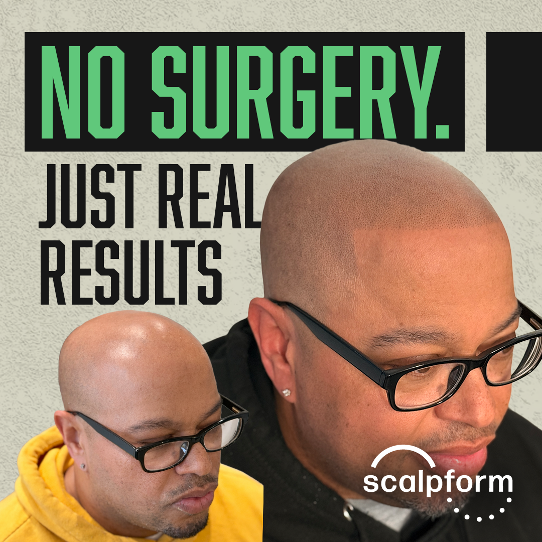 Scalpform by Crone Ink Facebook ad: Indiana, Fight Back Against Hair Loss