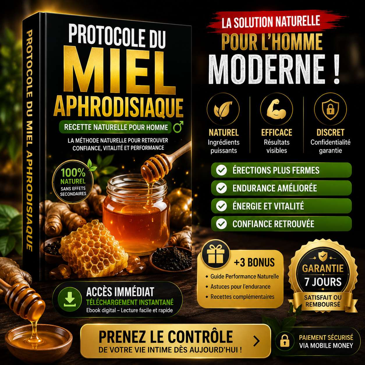 Moundigital Facebook ad: Protocole du Miel Aphrodisiaque