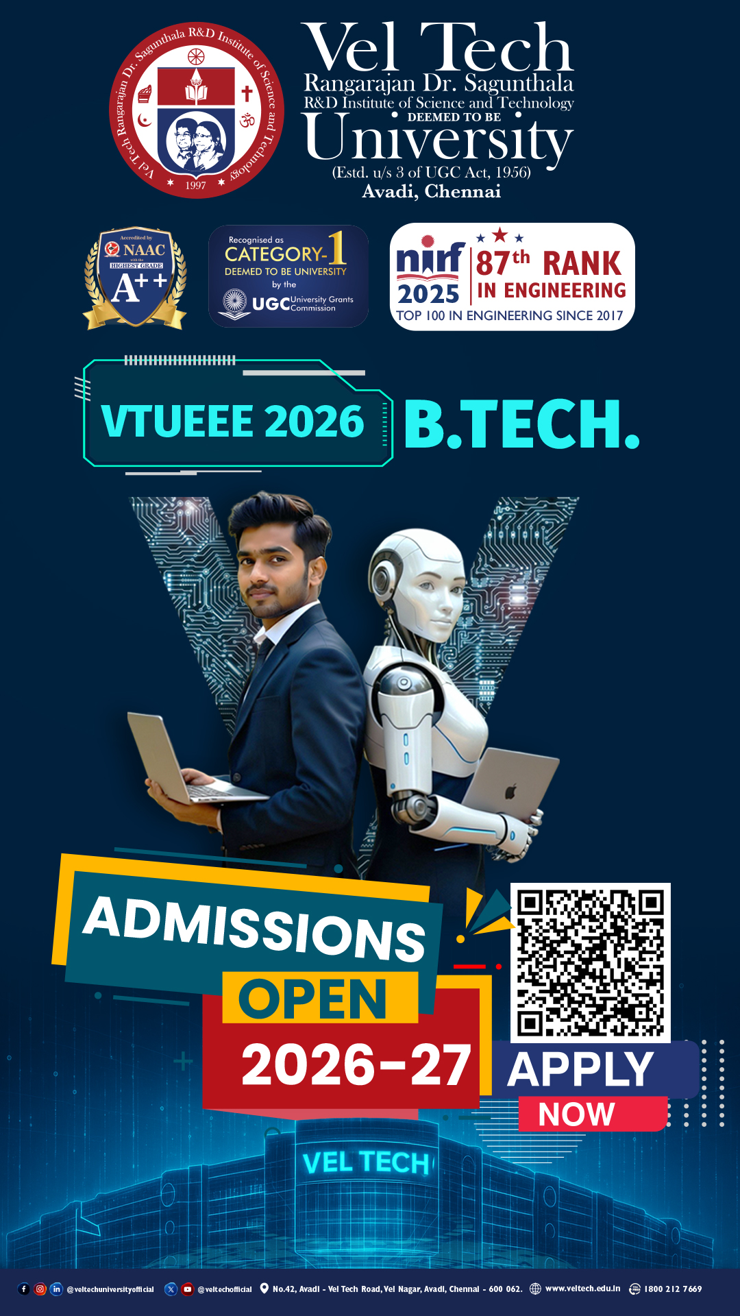 Veltech Deemed to be University Facebook ad