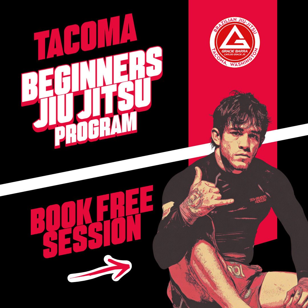 Gracie Barra Tacoma Facebook ad: BOOK YOUR FREE JIU JITSU SESSION