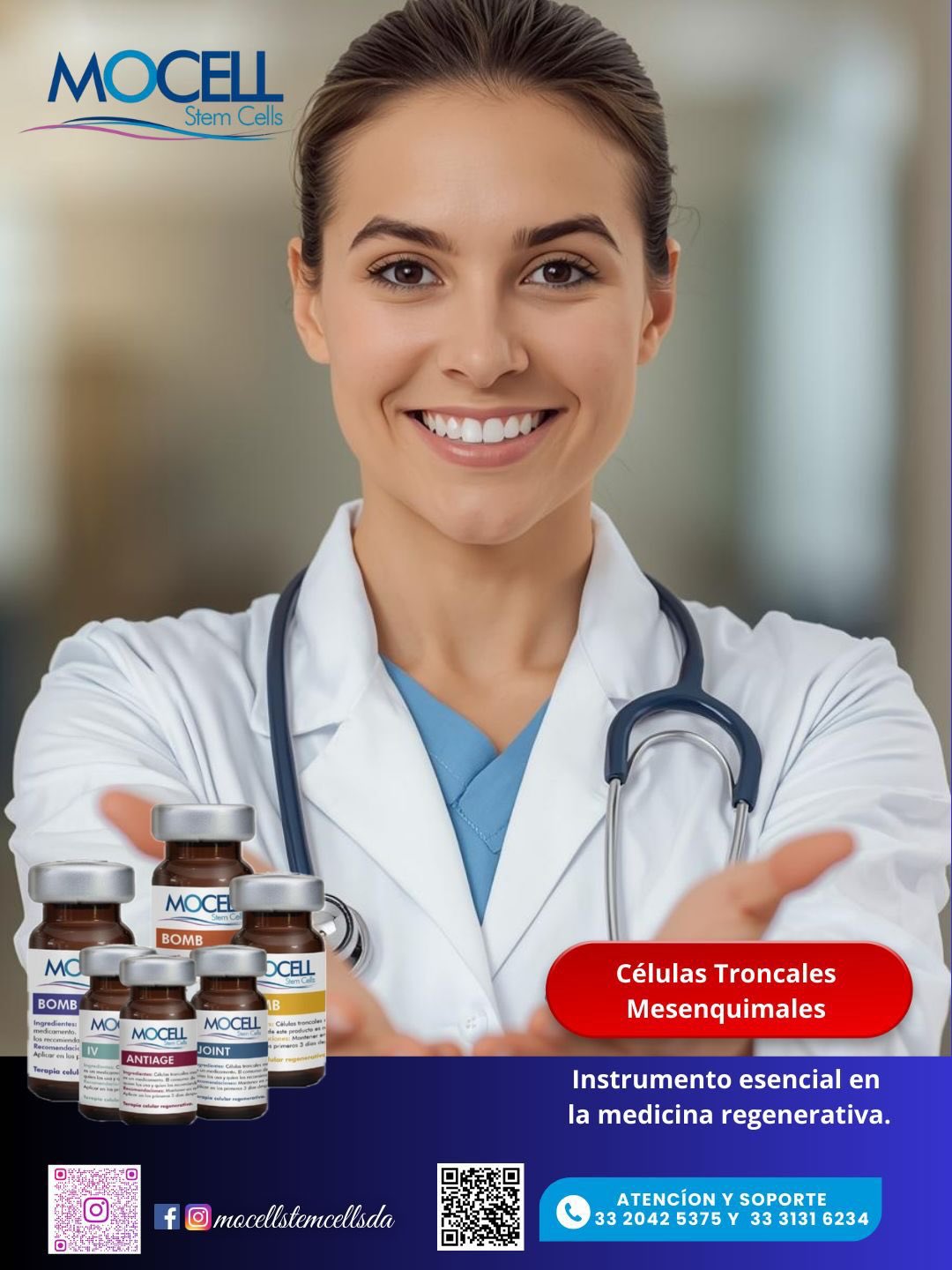 Mocell Stem Cells da Facebook ad: Eres Profesional de la salud, cuidado personal, medicina…
