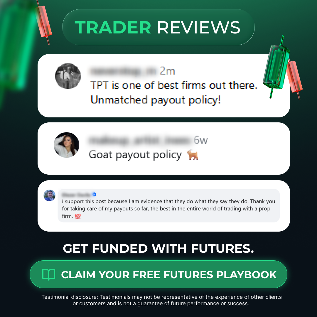 Take Profit Trader Facebook ad: [Free Playbook] How Funded Traders Pass Their Tests