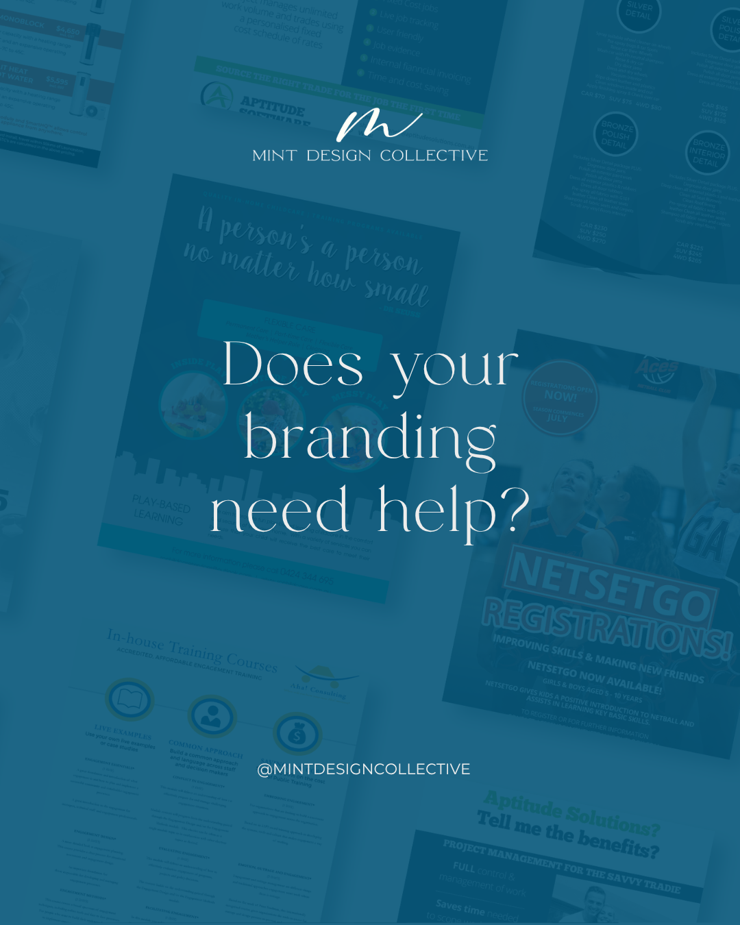 Mint Design Collective Facebook ad: Your brand is your first impression.
