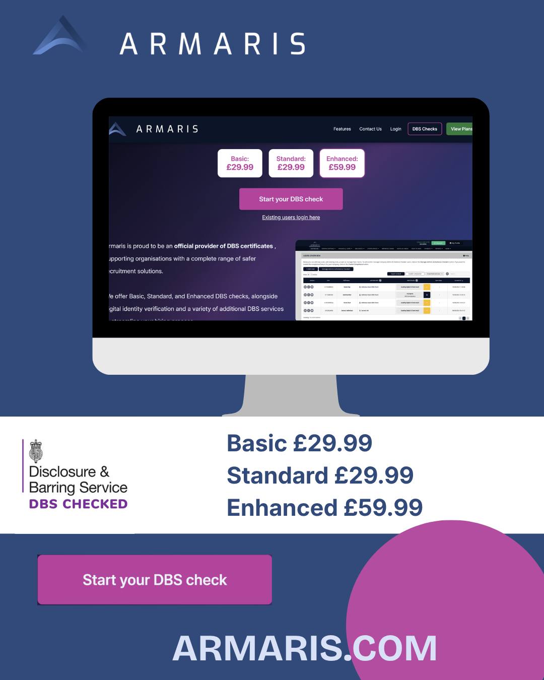 armaris_com Facebook ad: DBS checks. Simpler.