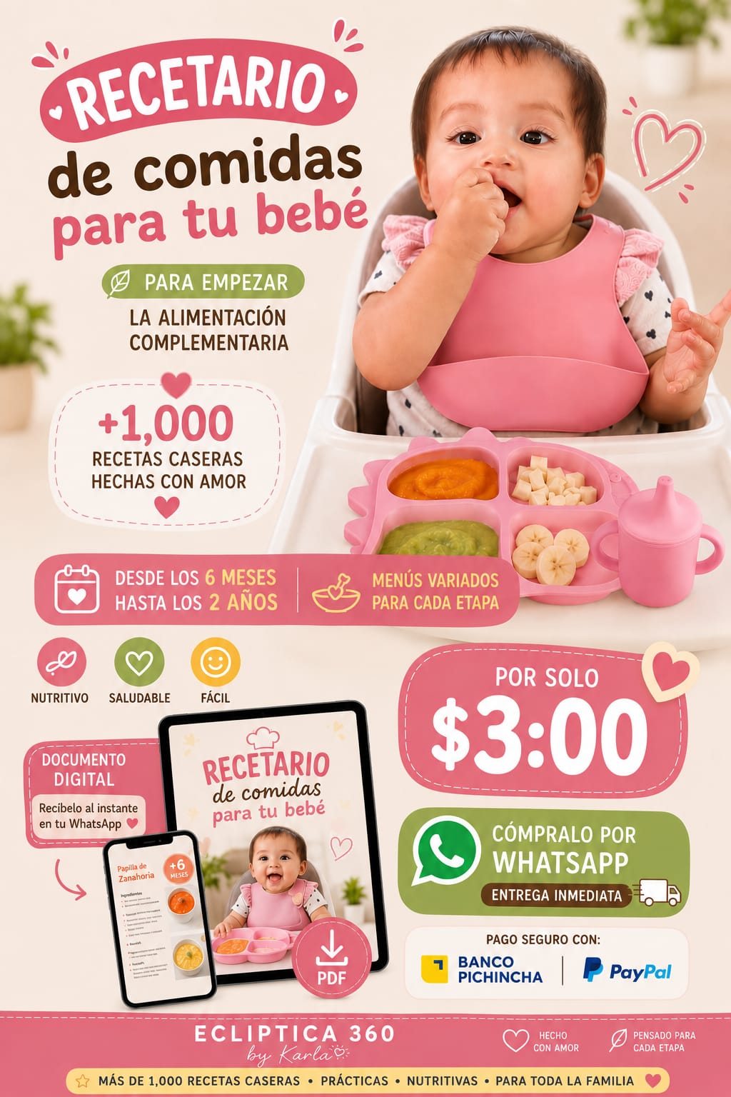 Ecliptica 360 Facebook ad: +1.000 recetas para bebés