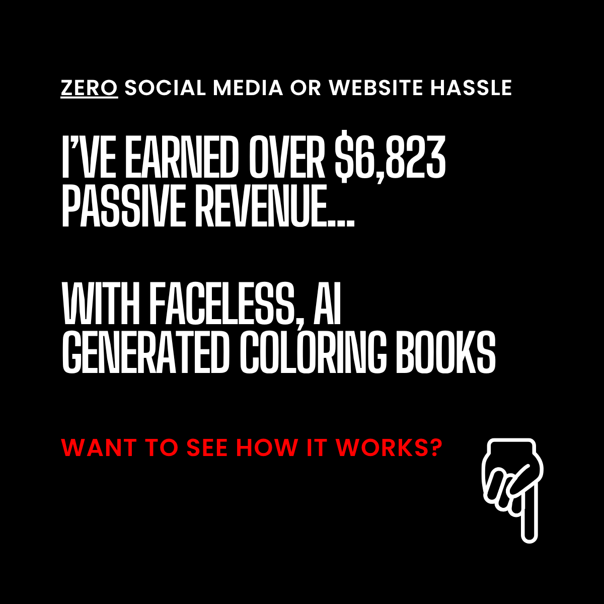 Simple Revenue Drivers Facebook ad: Learn To Publish Coloring Books with AI