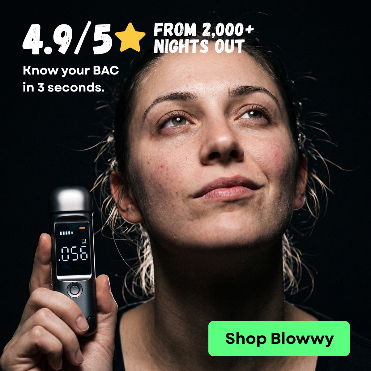 The Blowwy - Portable Breathalyzer Facebook ad
