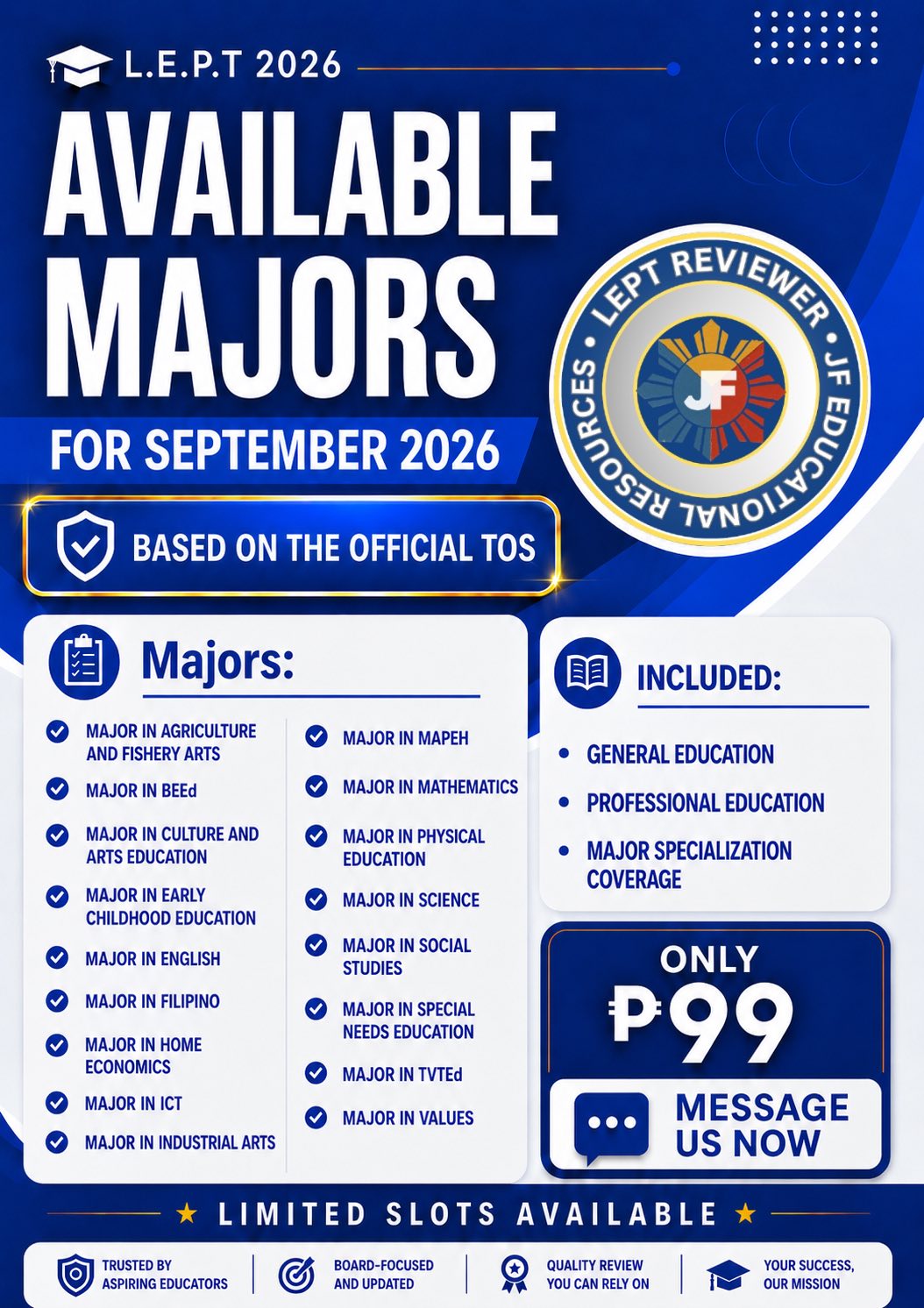 LEPT Reviewer Facebook ad: LEPT REVIEWER FOR SEPTEMBER 2026 TAKERS