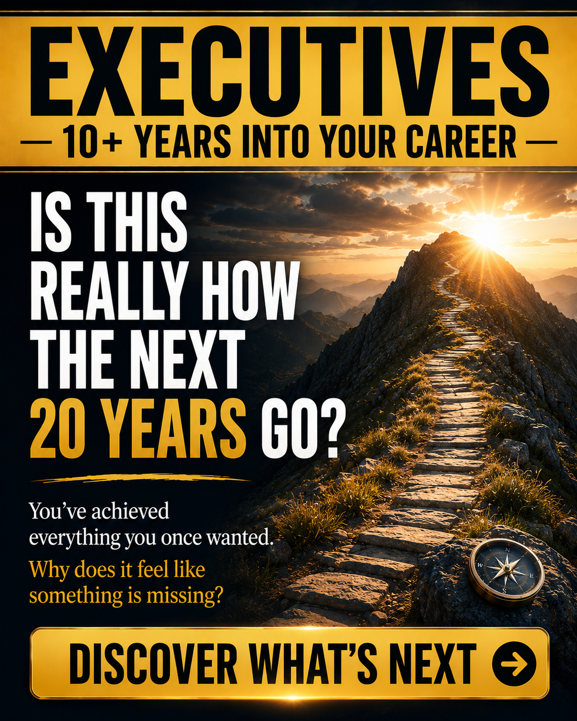 Age Of Advantage Facebook ad: Executives 10+ Years Into Your Career - Is This Really How…