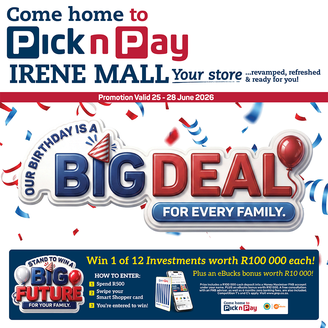 Pick n Pay Facebook ad: Pick n Pay Irene shopper, it’s time to…