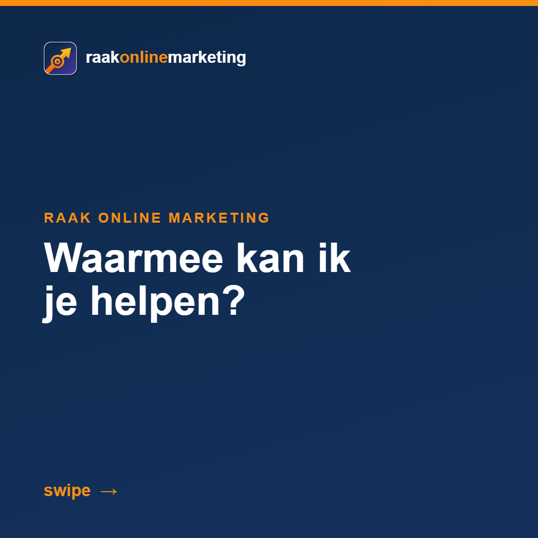 Raak Online Marketing Facebook ad: Herkenbaar: je doet je werk goed, maar online…