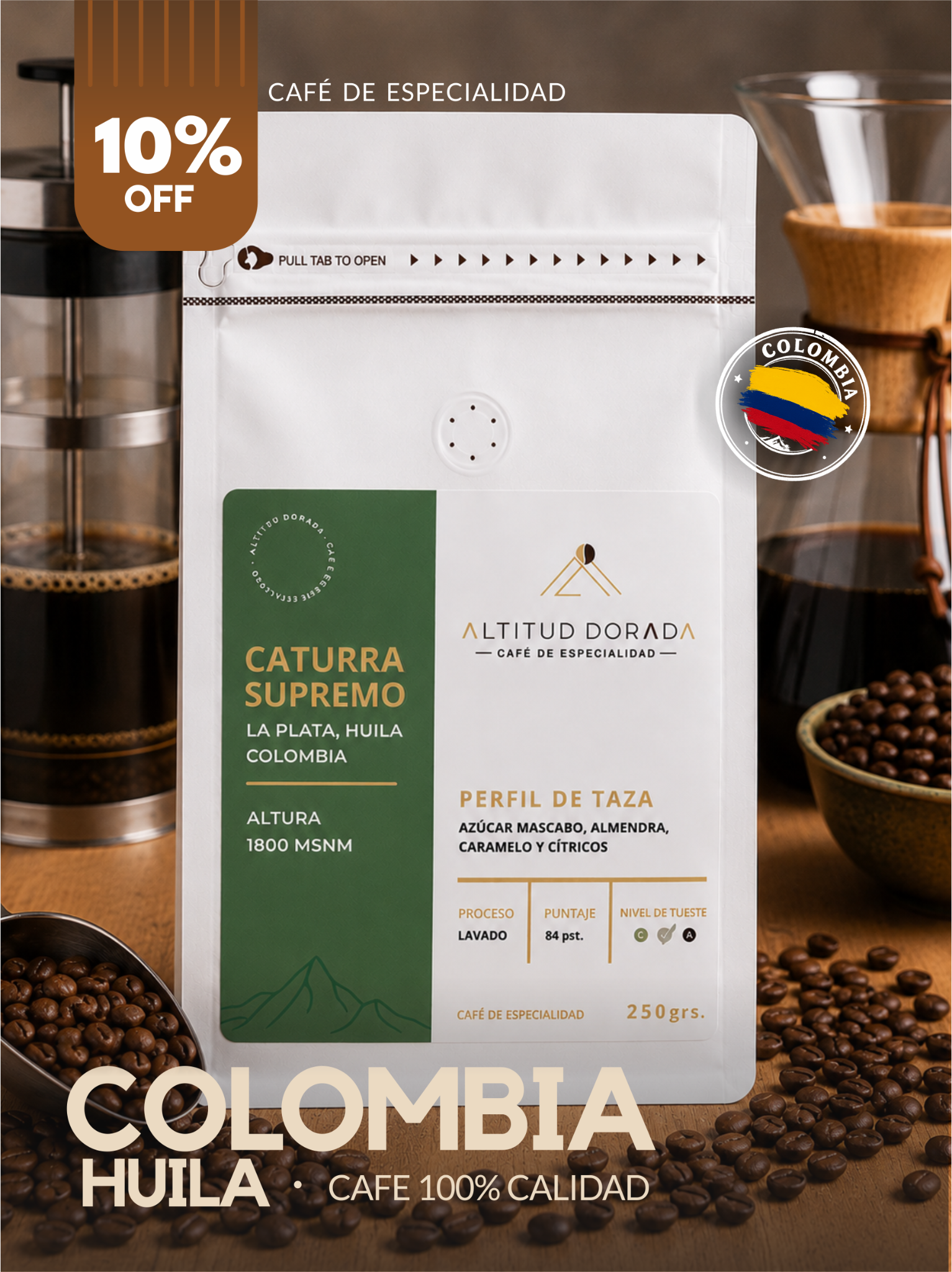 Altitud Dorada Cafe de especialidad Facebook ad from Jun 28, 2026