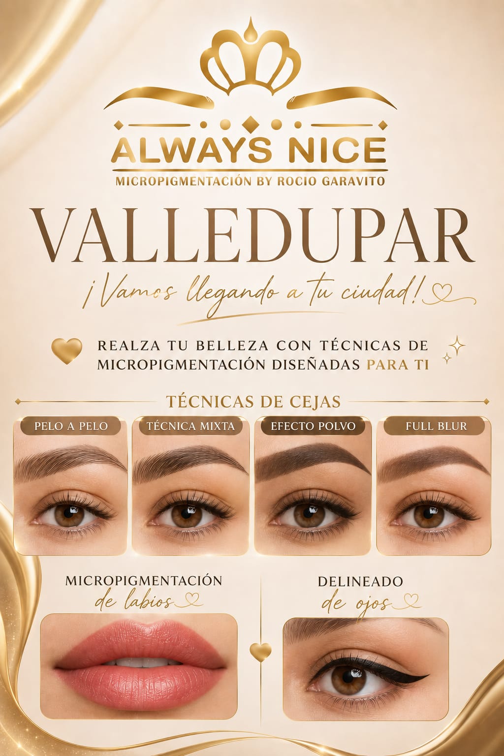 Always Nice cejas y pestañas Facebook ad: RESERVA AHORA VALLEDUPAR!
