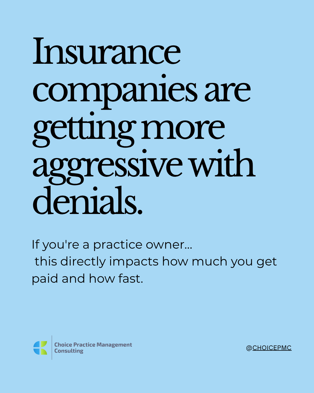 Choice Practice Management Consulting Facebook ad: Insurance billing for mental health providers is getting…