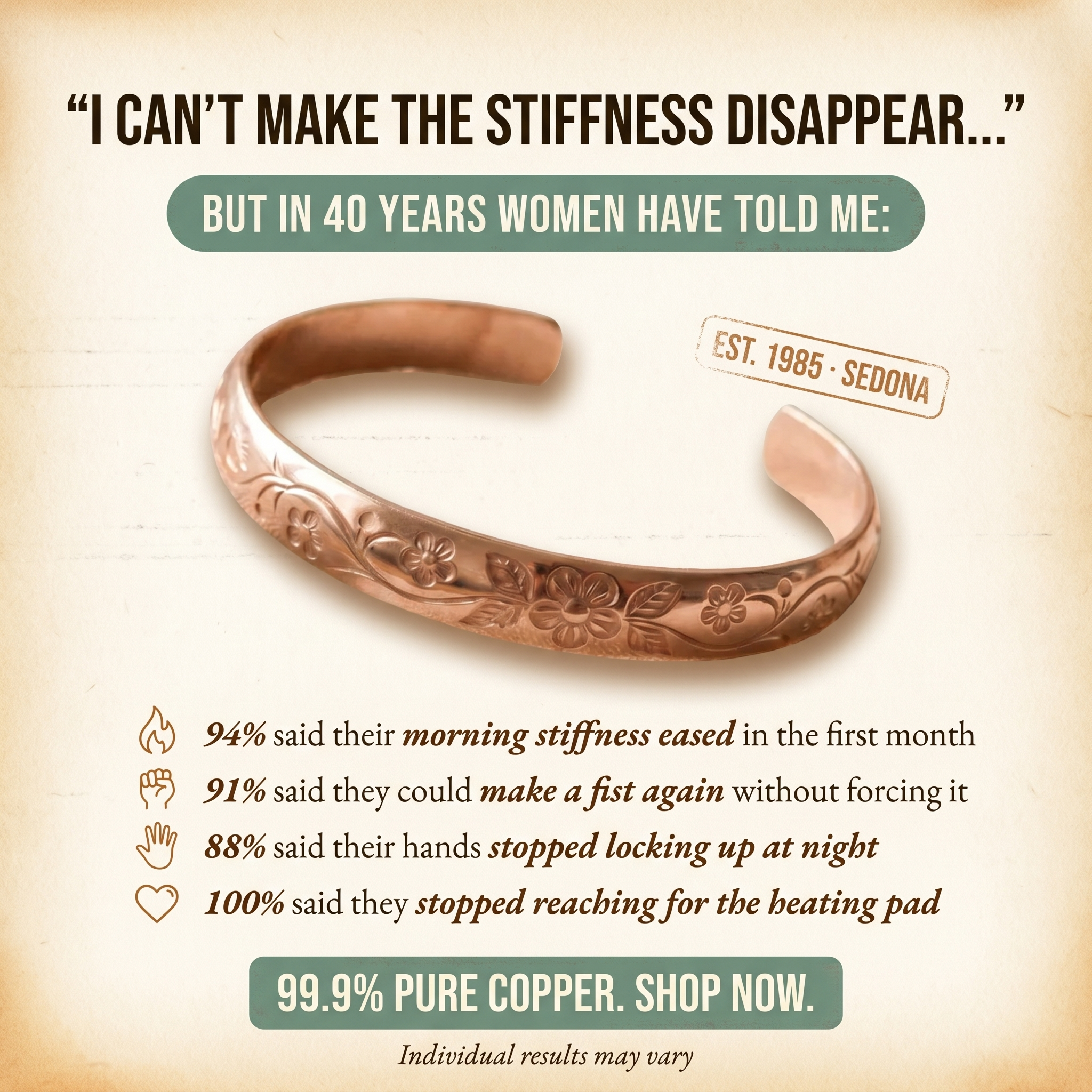 Vera’s Copper Jewelry Facebook ad