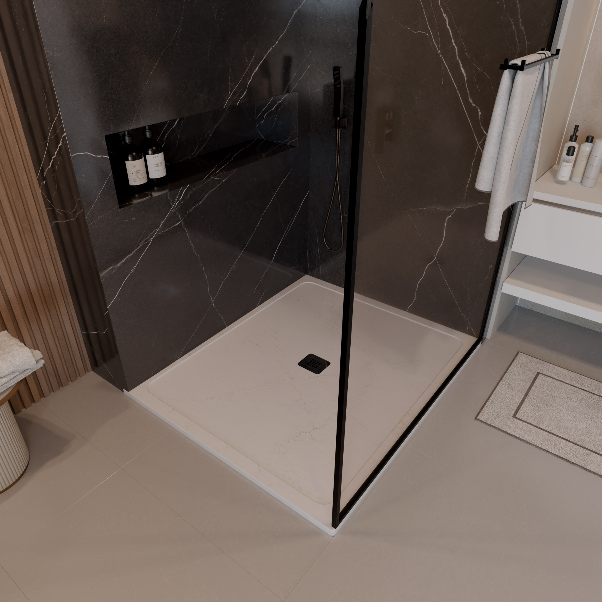 Roc-Base par Granit Plus Facebook ad: Bases de douche sur mesure en granit, quartz et pierres…