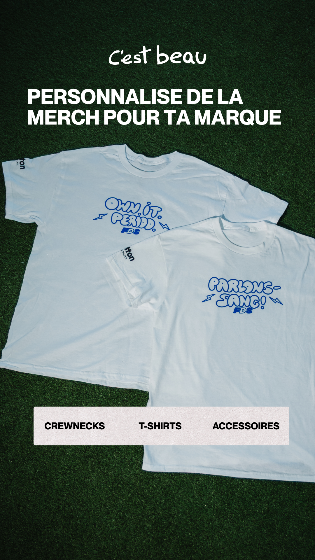 C'est beau Facebook ad: Merch personnalisée pour entreprises | C'est beau