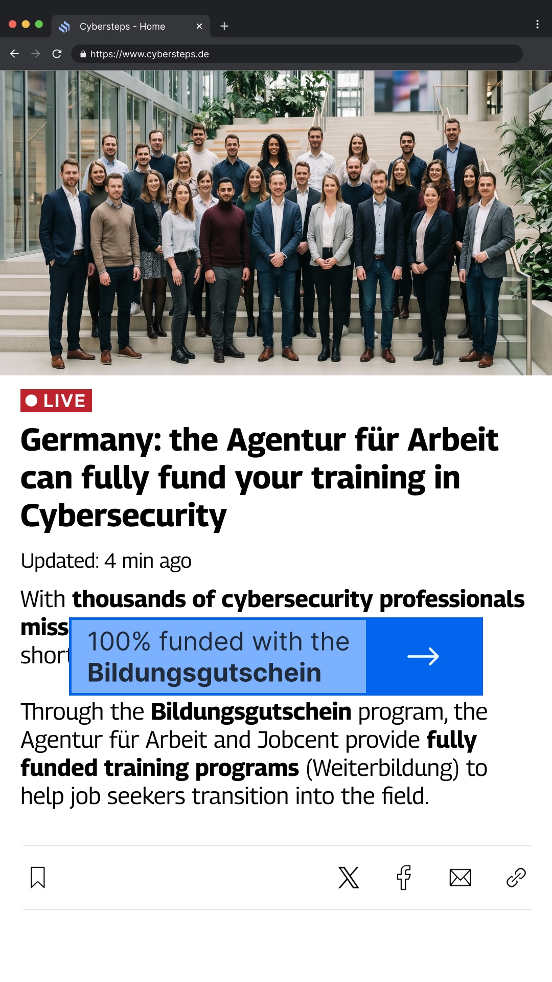 Cybersteps Facebook ad