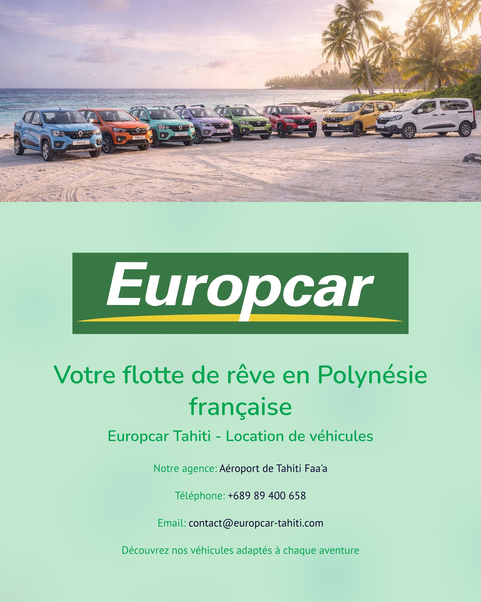 Europcar Tahiti Facebook ad from Jan 17, 2026