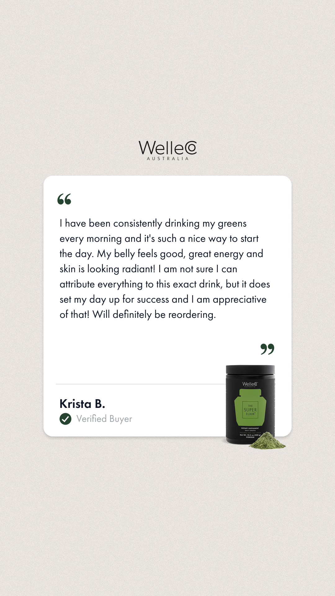 WelleCo Facebook ad