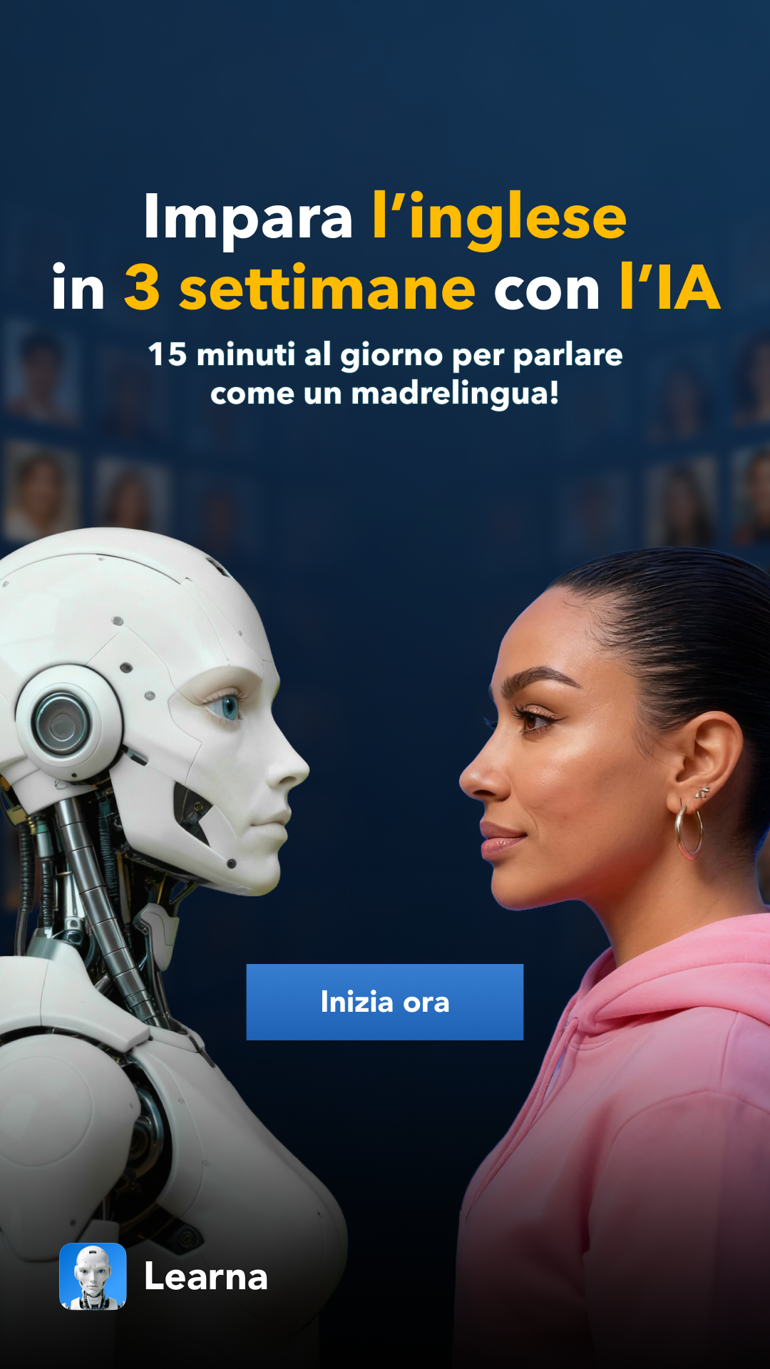 Learna AI - Learn English Facebook ad from Aug 6, 2026