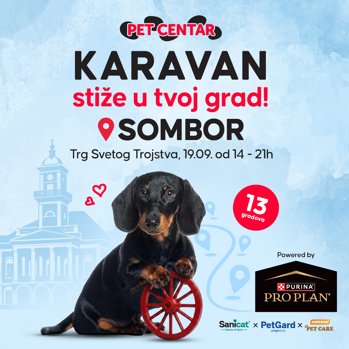 PET CENTAR Srbija Facebook ad: Trg Svetog Trojstva, Sombor, 19.09.