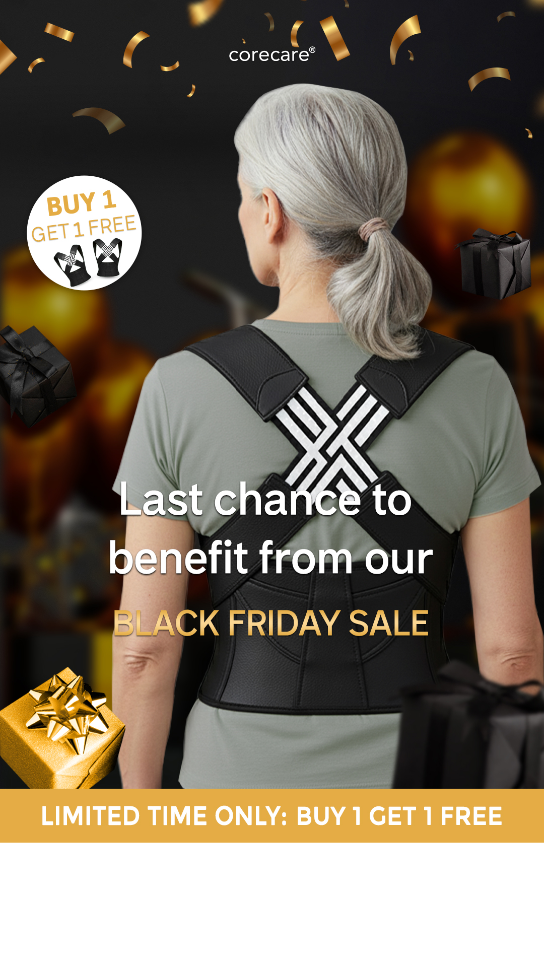 Corecareofficial Facebook ad: Instant Posture Corrector | 72% Off
