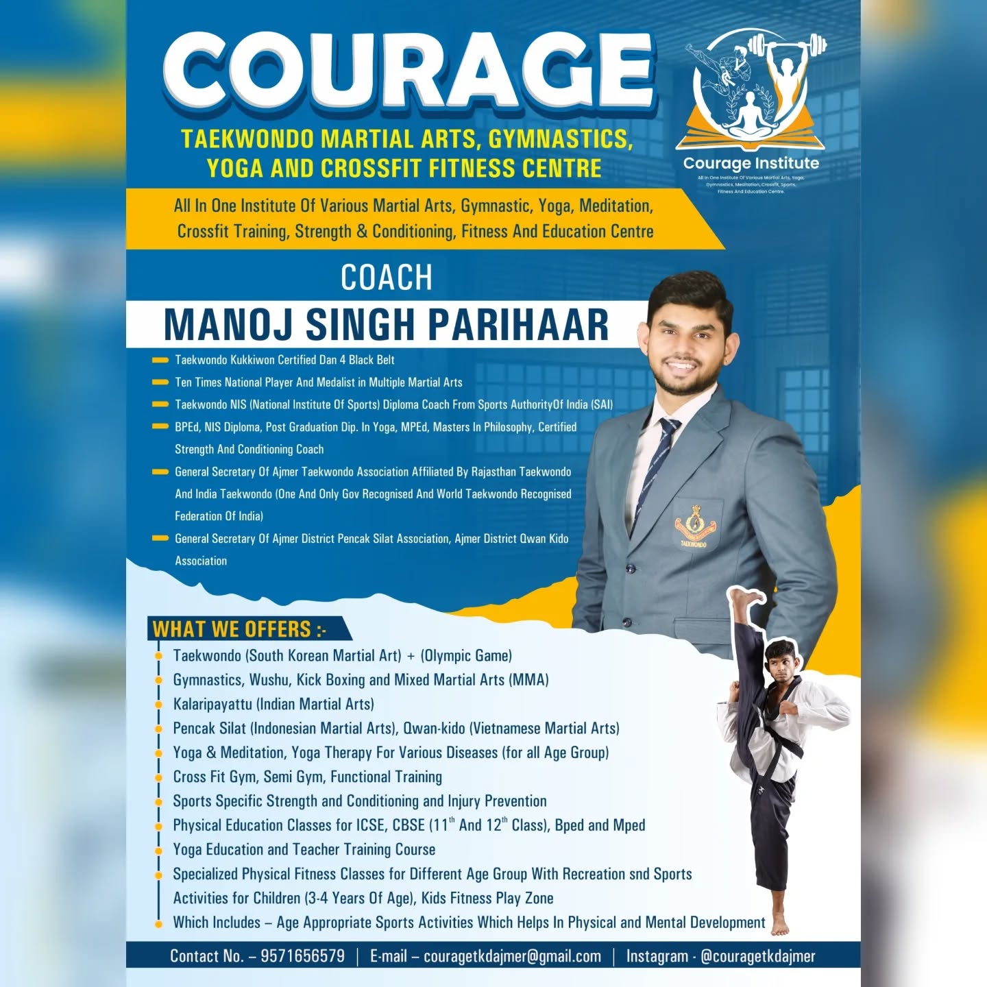 Courage Martial Arts Academy Facebook ad from Dec 4, 2025