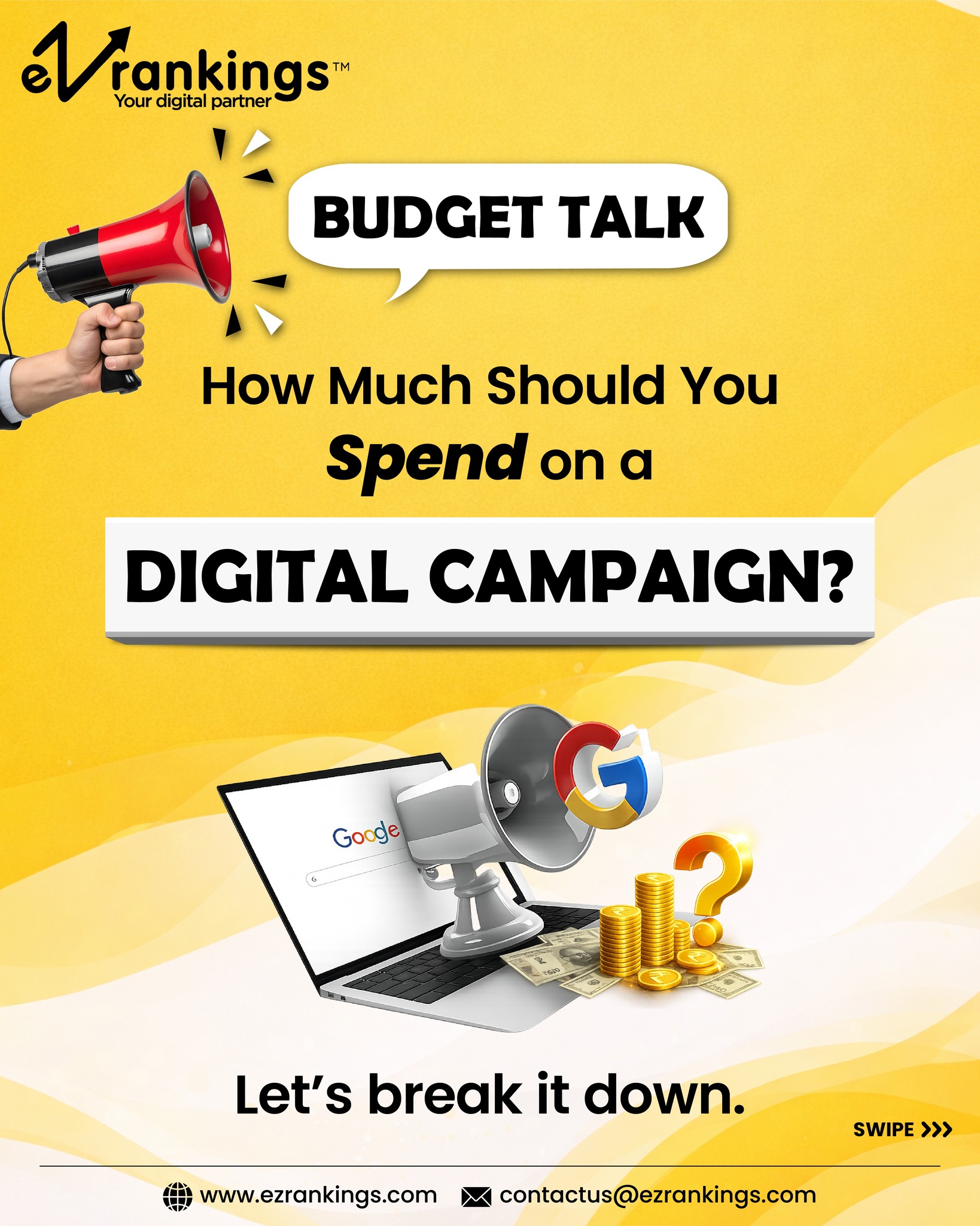 EZ Rankings Facebook ad: How much should you spend on digital marketing?