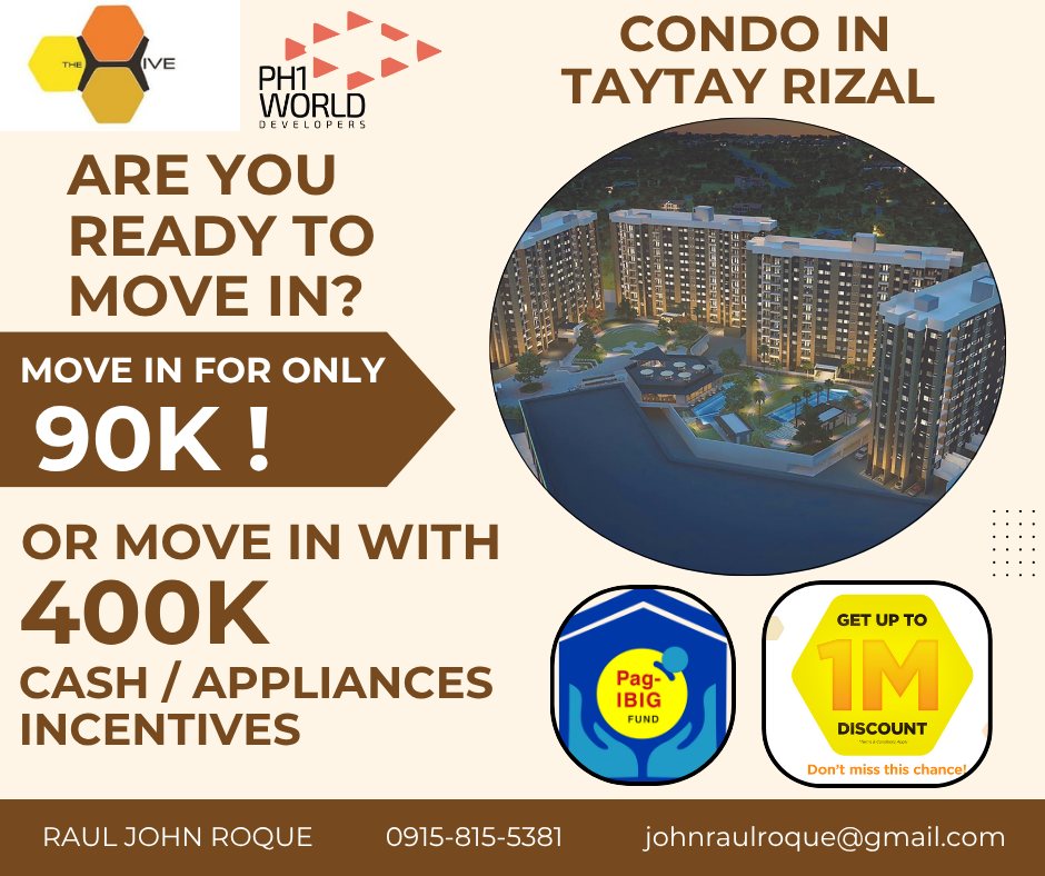 The Hive Residences by Raul John Roque Facebook ad: 90k only to move in!