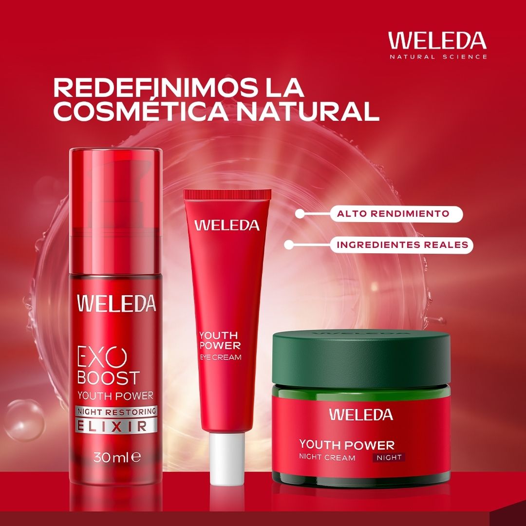 Weleda Facebook ad: Rutina facial de alto rendimiento