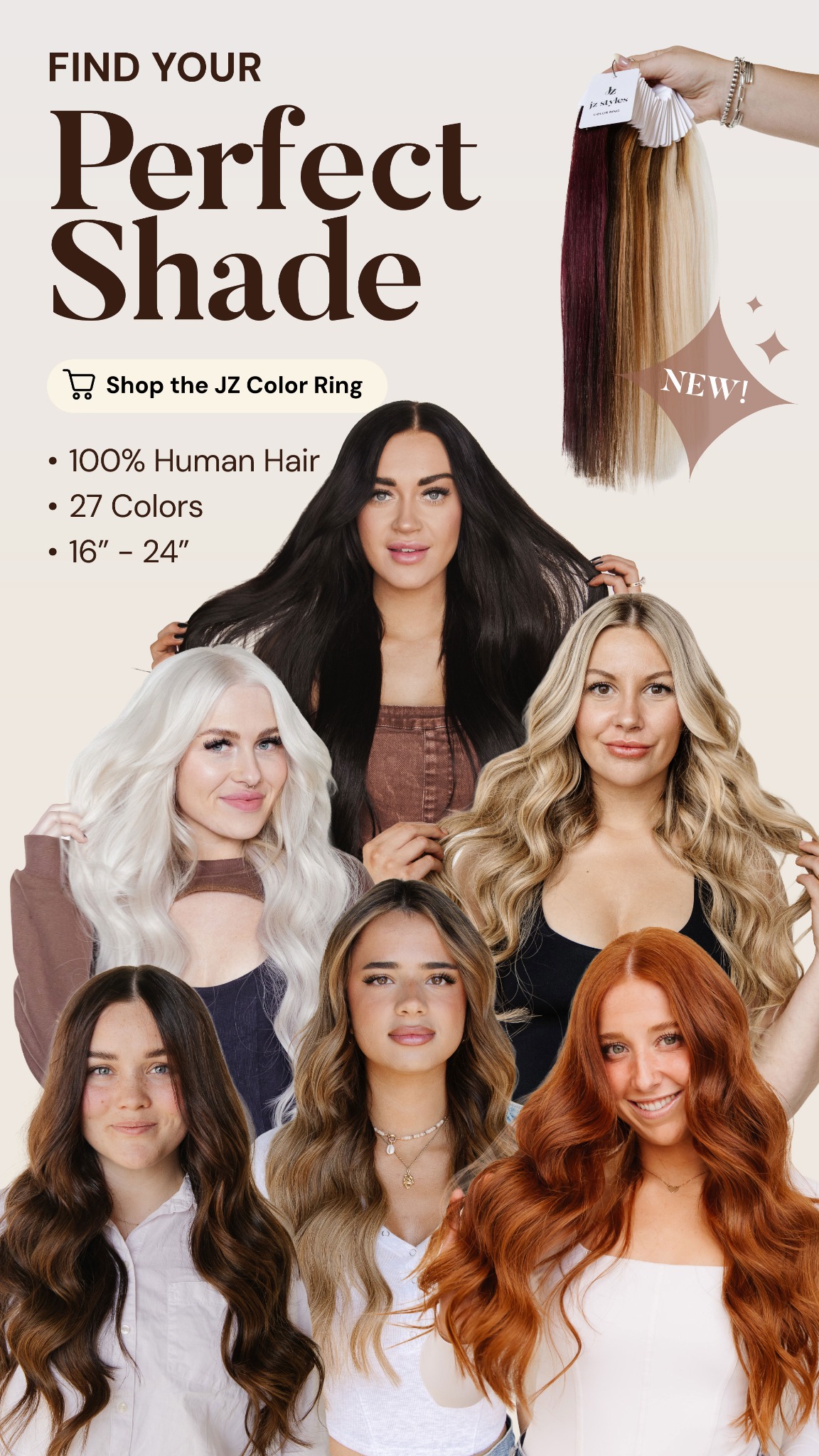 JZ Styles Co. Facebook ad: Brunette, blonde, or somewhere in between?