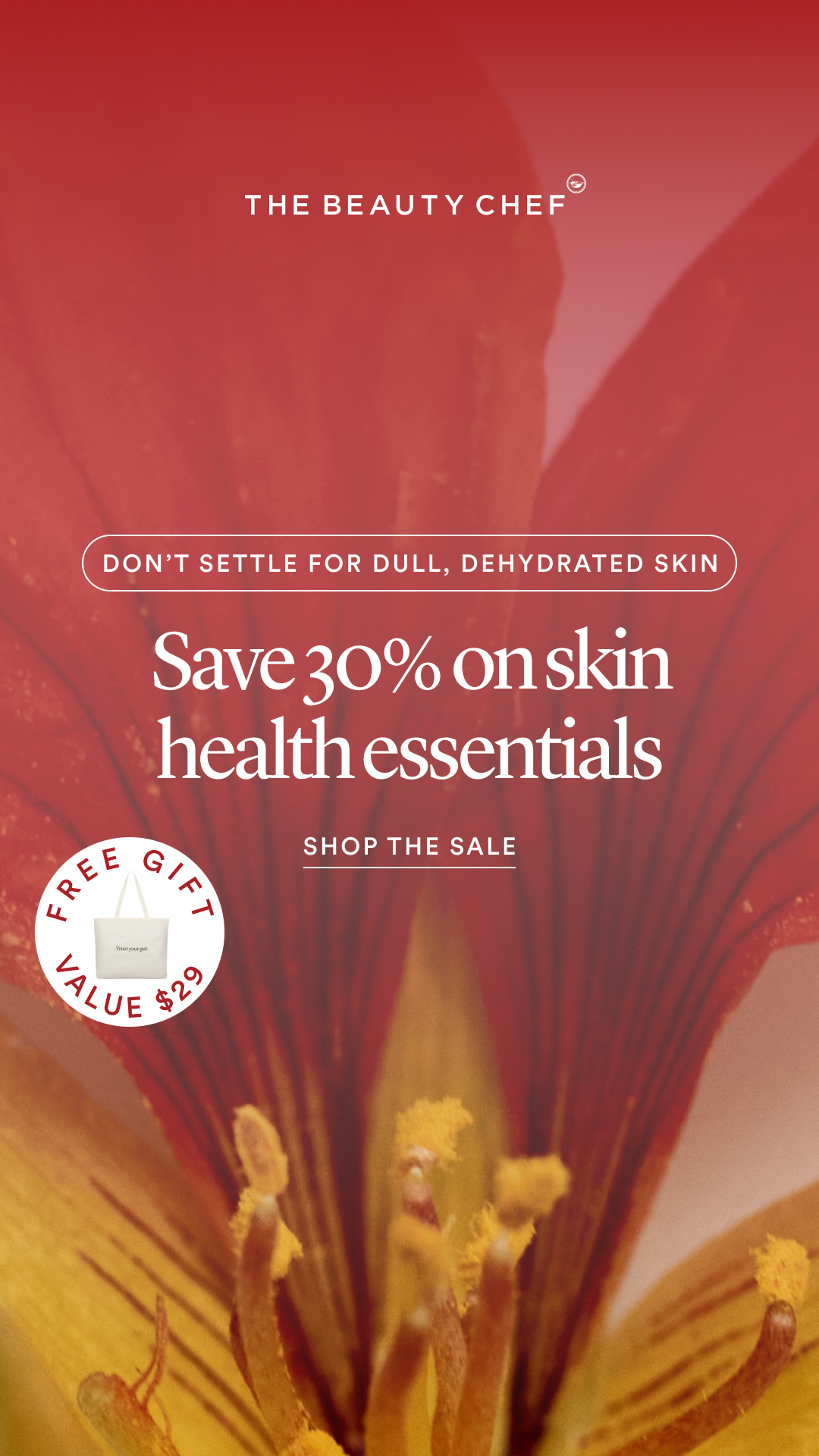 The Beauty Chef Facebook ad: Save 30% on skin health essentials