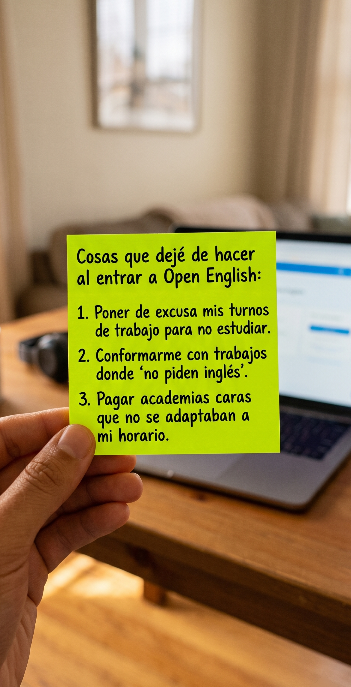 Open English Facebook ad: ¡Lo mereces todo!