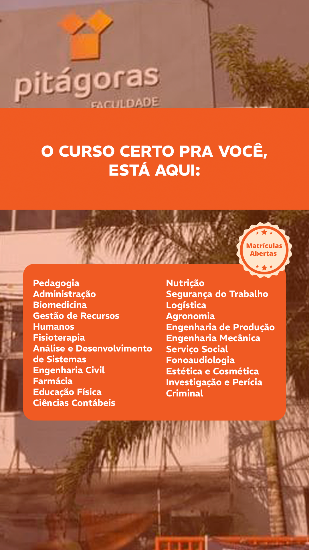 Faculdade Pitágoras Facebook ad from Apr 20, 2026