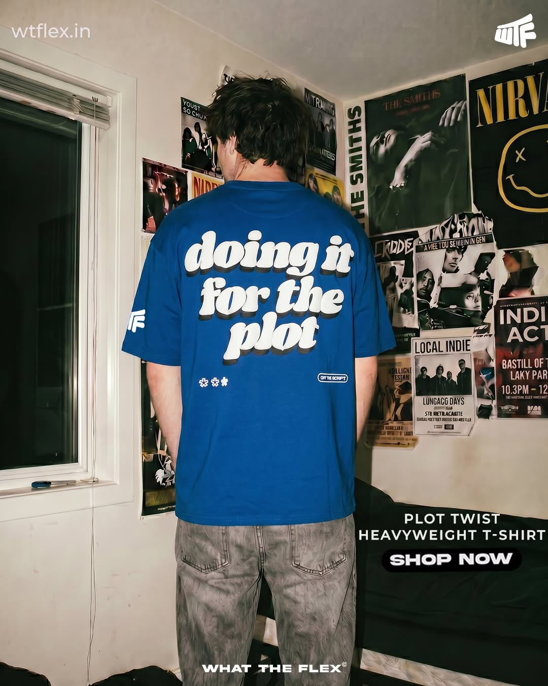 What the Flex India Facebook ad: Buy Plot Twist Heavyweight T-Shirt