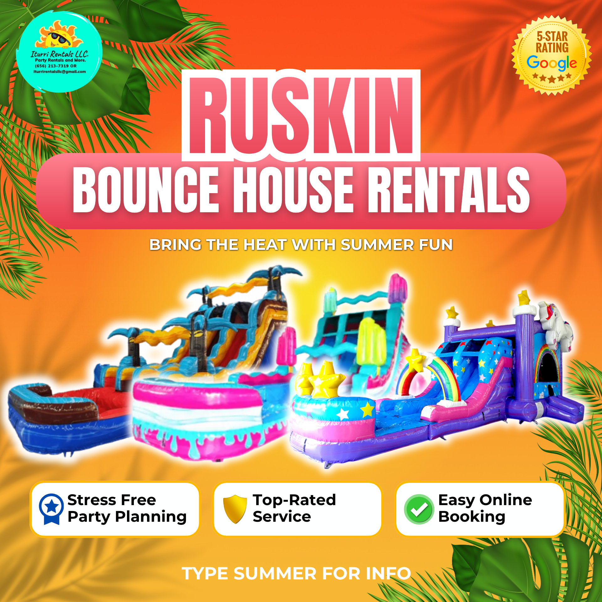 Iturri Rentals LLC. Facebook ad: SAVE YOUR DATE NOW!