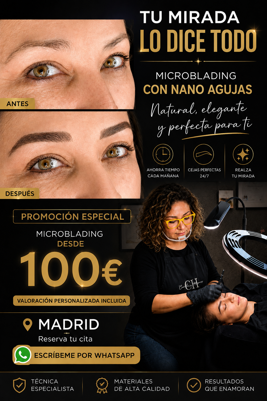 Carolina Honores Micropigmentadora PMU Facebook ad from May 23, 2026